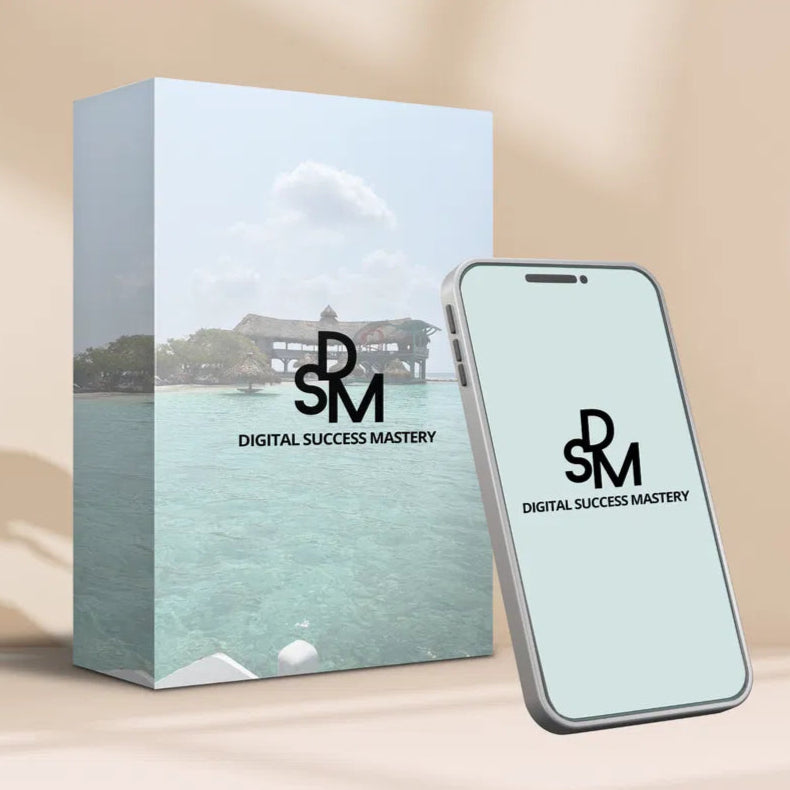 Professionelles Mockup des Digital Success Mastery Kurses - Lerne wie du digitale Produkteerstellst und erflogreich verkaufst. Perfekt für Selbständige und Unternehmer, die ihr Wissen online vermarkten wollen.